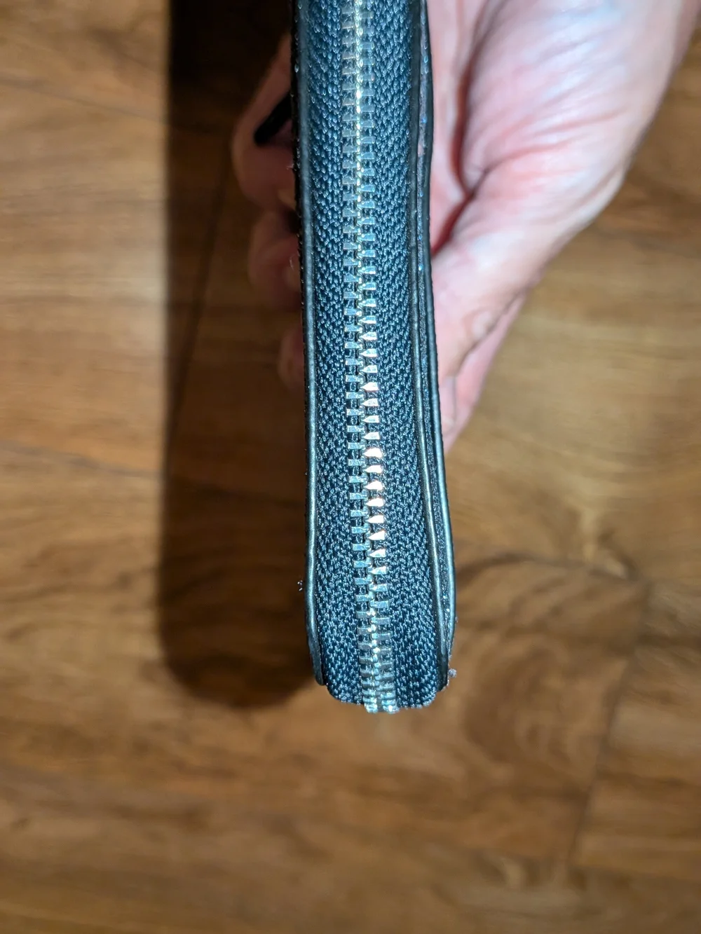 Coach Glitter Zip-Around Wallet in Dark Blue